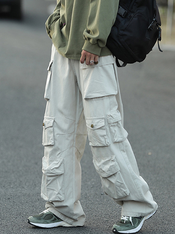 Lose Cargohose mit Vintage-Tasche für Herren-1