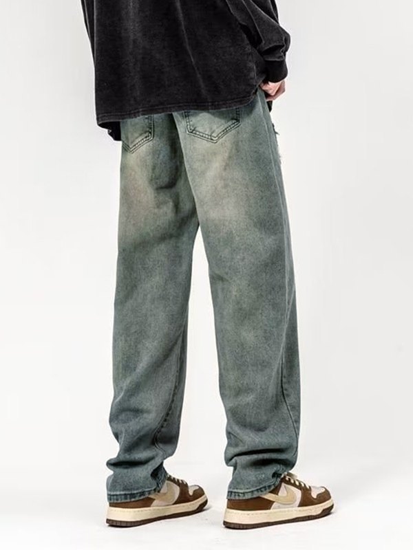 Verwaschene Herrenjeans mit Distressed-Applikation-1