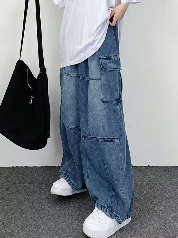 Patchwork-Cargojeans mit ausgewaschenen Taschen für Herren-1