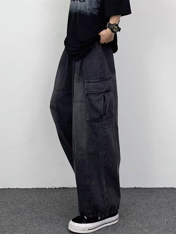 Patchwork-Cargojeans mit ausgewaschenen Taschen für Herren-1