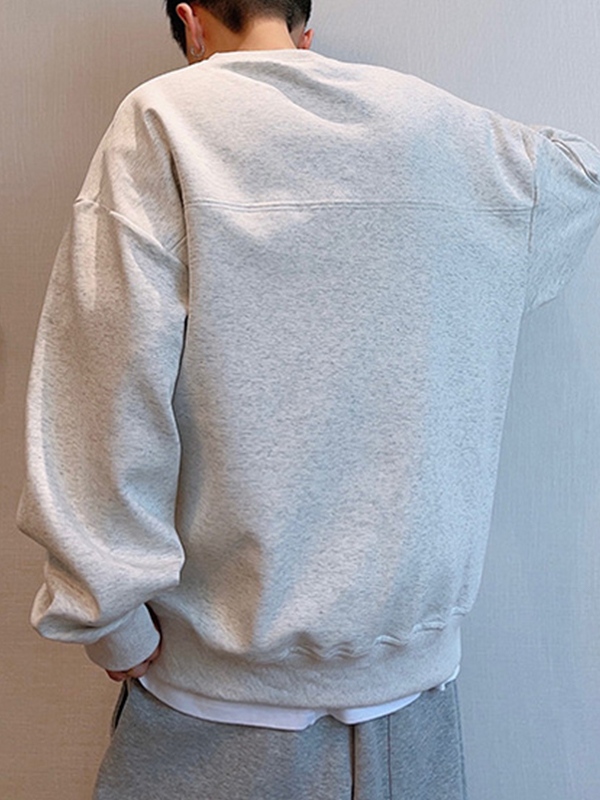 Herren-Sweatshirt mit dreidimensionalem Buchstabendruck und überschnittener Schulter-2