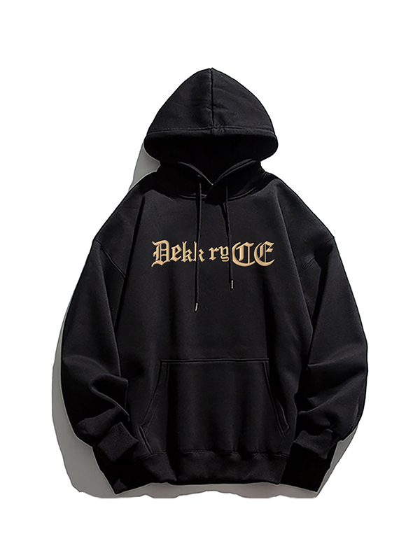 Übergroßer Kapuzenpullover mit Vintage-Buchstabenmuster für Herren-2