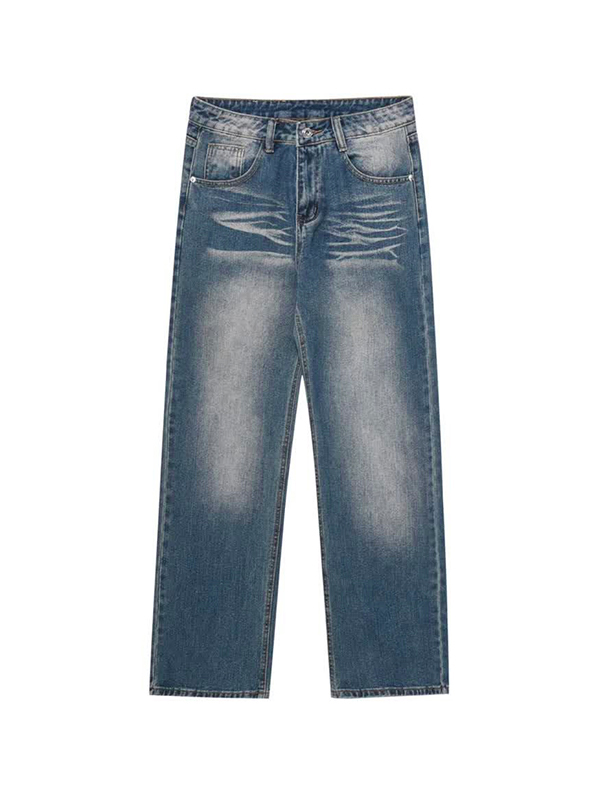 Gewaschene, lockere Jeans für Herren-3