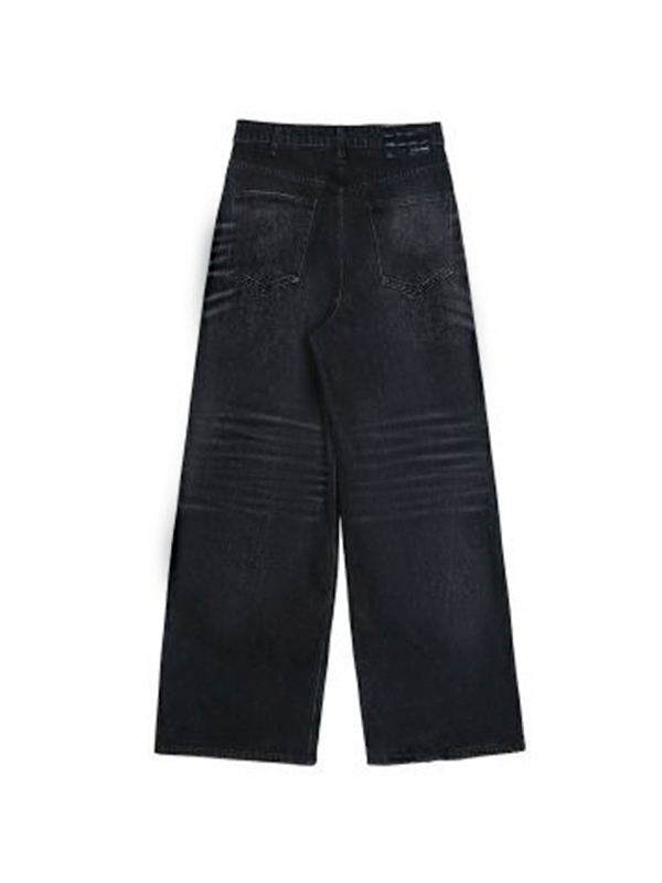 Gewaschene, lockere Herrenjeans im Distressed-Look-4