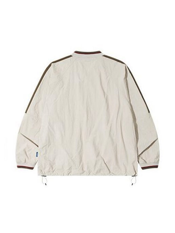 Herren-Sweatshirt mit V-Ausschnitt, Paspelierung und Kordelzug-1