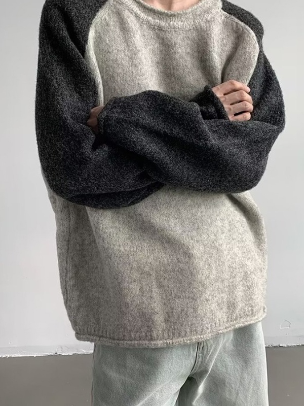 Vintage Splice Raglan-Strickpullover für Herren-1