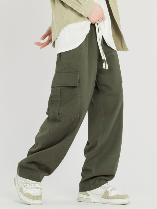 Herren-Cargohose mit Kordelzug und großer Tasche-2