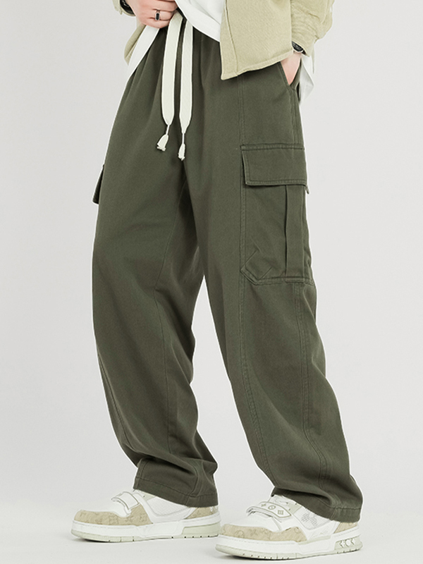 Herren-Cargohose mit Kordelzug und großer Tasche-3