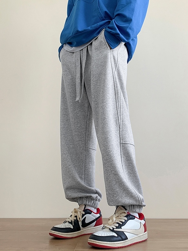 Herren-Jogginghose mit Kordelzug und fest gebundenen Füßen-2