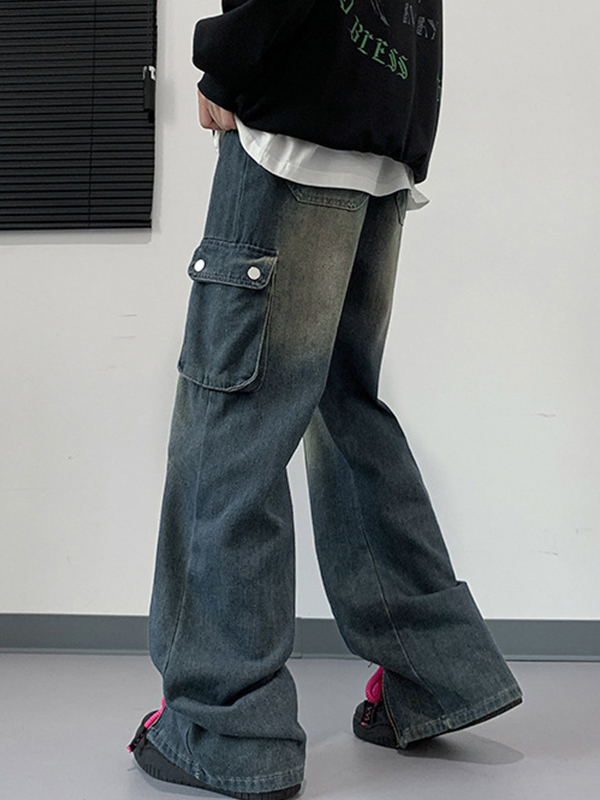 Herren-Cargojeans mit Reißverschluss und Schlitz und Pattentasche-1