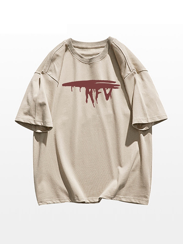Kurzarm-T-Shirt mit Hip-Pop-Grafikdruck für Herren-1