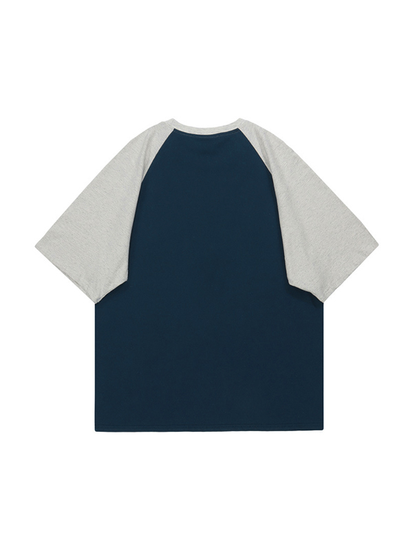 Kurzarm-Raglan-T-Shirt mit Buchstaben-Print für Herren-1