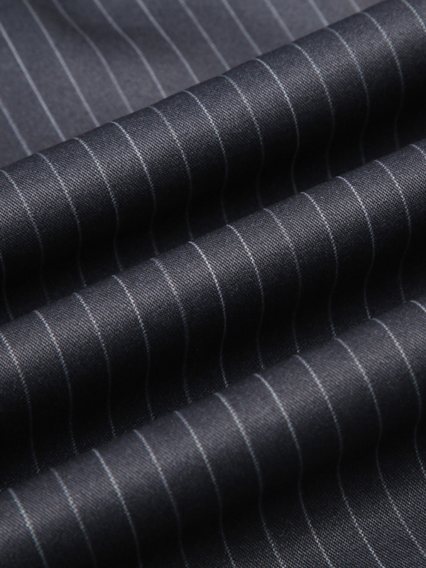 Gestreifte, kontrastfarbene, drapierte Anzughose mit stylischem Bund und lässiger langer Hose-5