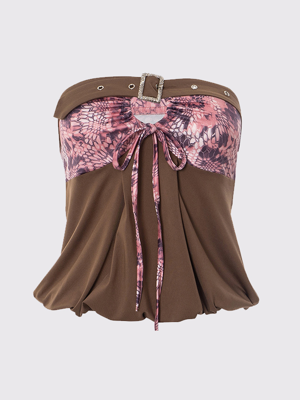 Hot Girl Style Drill Buckle Trägerloses Bandeau-Top-6