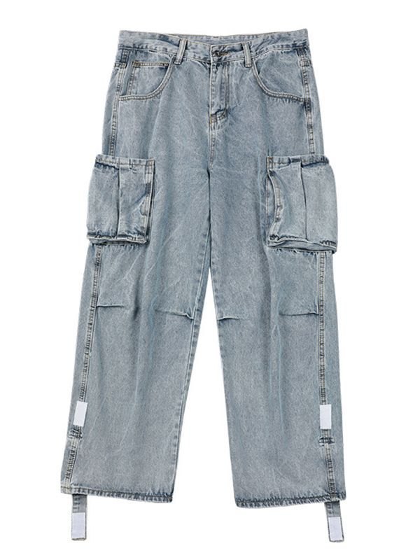 Lose Jeans mit gewaschenem Taschenaufnäher für Herren-6