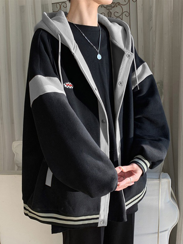 Farbblock-Kapuzenjacke für Herren-3