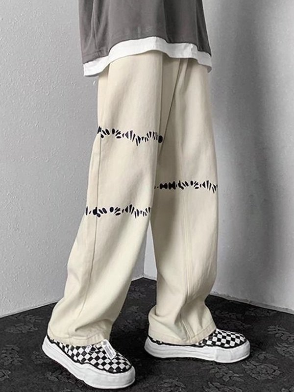 Lose Jeans mit Splash-Print für Herren-3