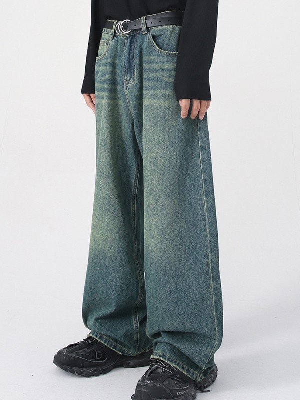 Lose Jeans aus verblasstem Vintage-Denim für Herren-3
