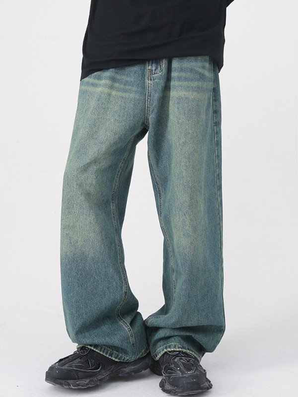 Lose Jeans aus verblasstem Vintage-Denim für Herren-1