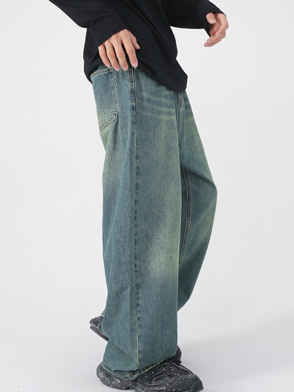Lose Jeans aus verblasstem Vintage-Denim für Herren-2