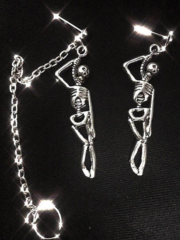 Kette verschönern Schädel-Charme-Ohrringe-2