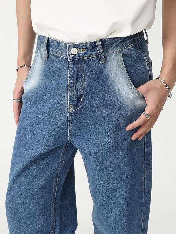 Herren-Jeans mit geradem Bein in Tie-Dye-Blau-3
