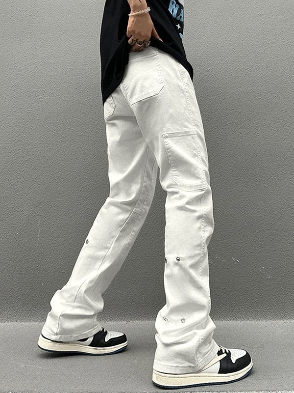 Herren-Jeans mit Metallverzierung und geradem Bein-3