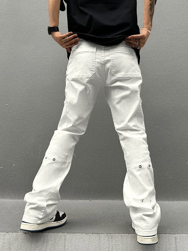 Herren-Jeans mit Metallverzierung und geradem Bein-1