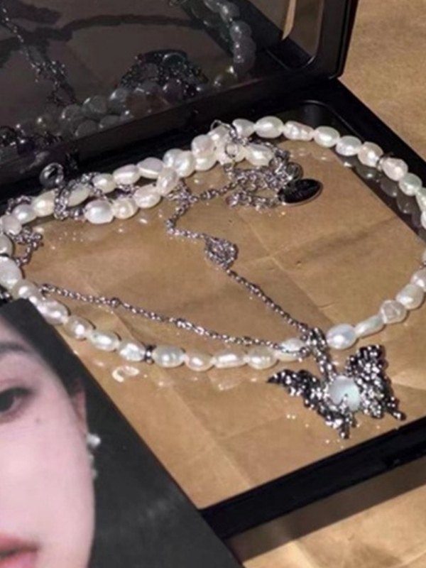 Mondschein-Schmetterlings-Süßwasser-Perlenkette-2