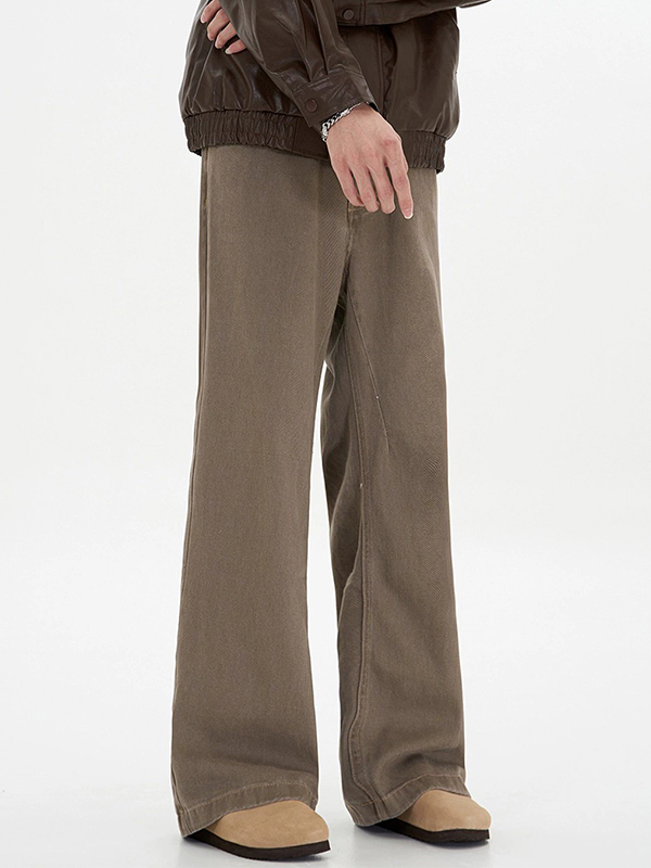 Lockere Vintage-Jeans für Herren in brauner Waschung-2