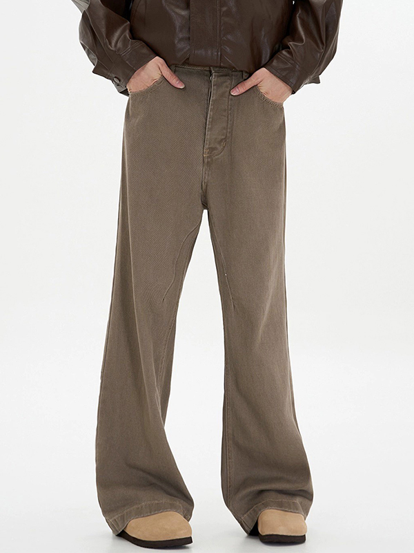 Lockere Vintage-Jeans für Herren in brauner Waschung-1