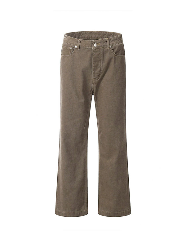 Lockere Vintage-Jeans für Herren in brauner Waschung-4