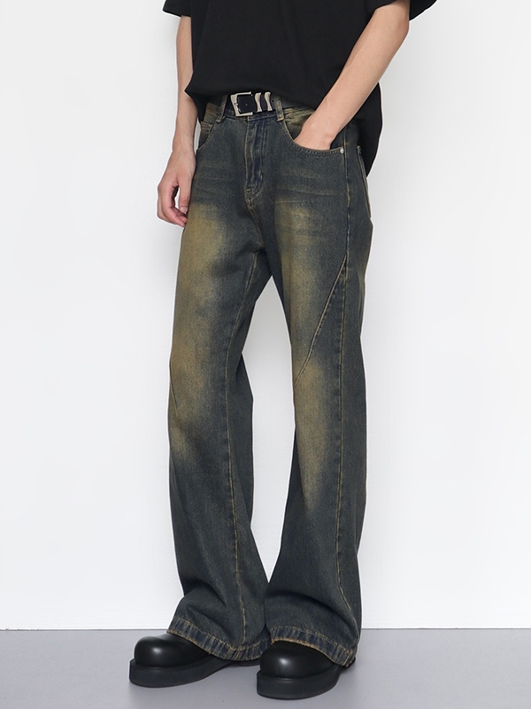 Herren-Jeans im Vintage-Stil mit Distressed-Splice-Motiv-2