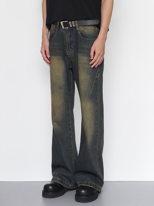 Herren-Jeans im Vintage-Stil mit Distressed-Splice-Motiv-3