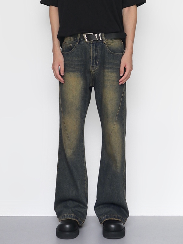 Herren-Jeans im Vintage-Stil mit Distressed-Splice-Motiv-1