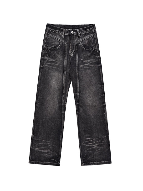 Lose Herrenjeans im Vintage-Stil mit Distressed Splice Whisker Wash-1