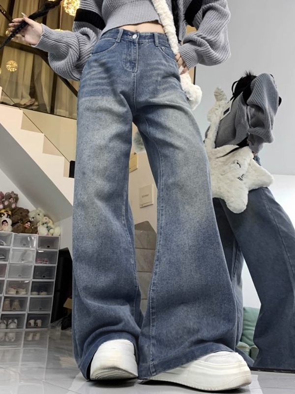 Blaue Vintage-Boyfriend-Jeans mit hohem Bund-2