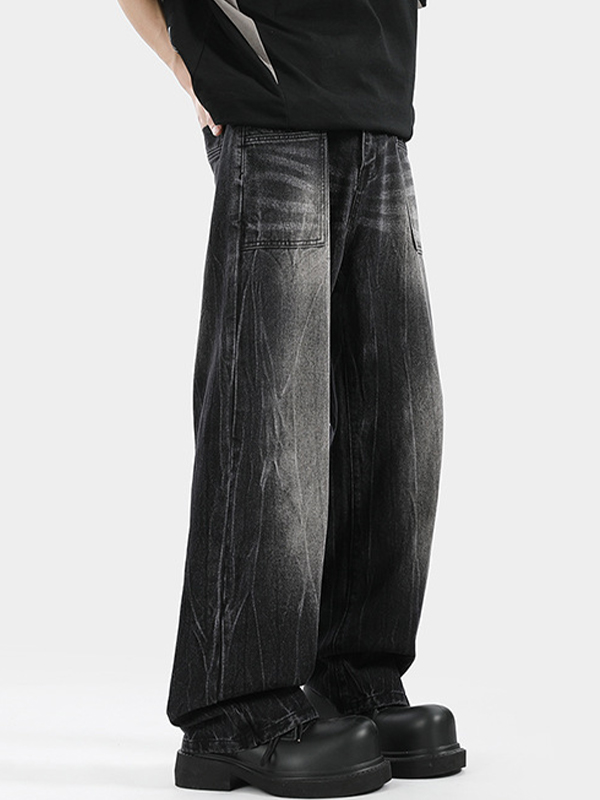 Verwaschene, lockere, gerade Passform mit leicht ausgestelltem Bein-2