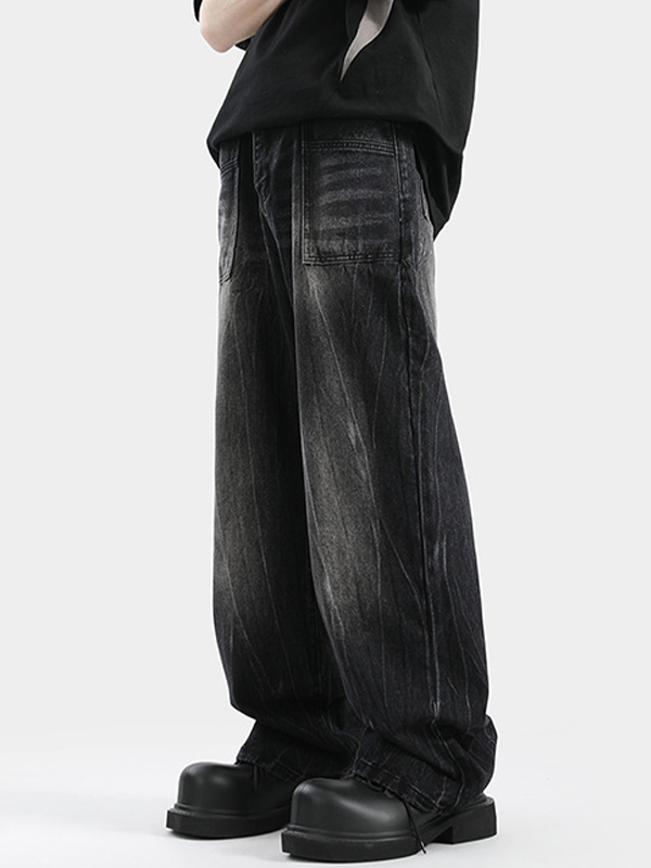 Verwaschene, lockere, gerade Passform mit leicht ausgestelltem Bein-3