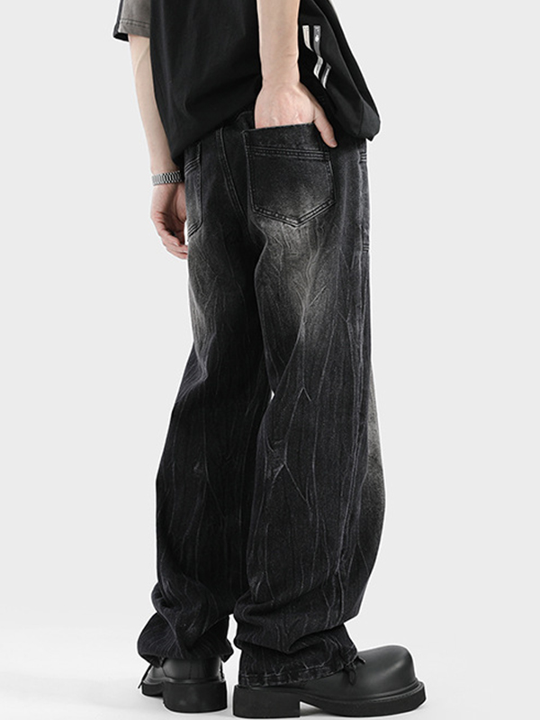 Verwaschene, lockere, gerade Passform mit leicht ausgestelltem Bein-4