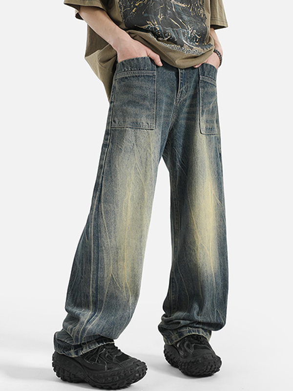 Verwaschene, lockere, gerade Passform mit leicht ausgestelltem Bein-2