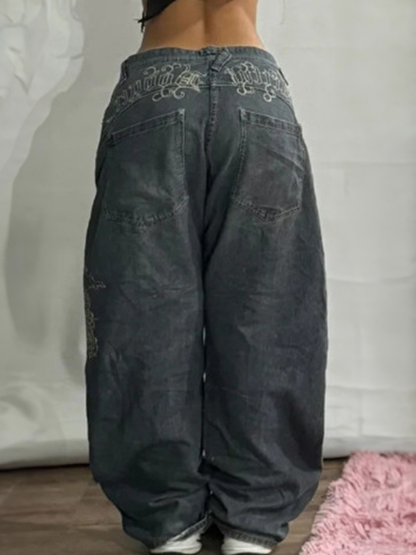Amerikanische Retro High Street Boyfriendjeans mit weitem Bein-1