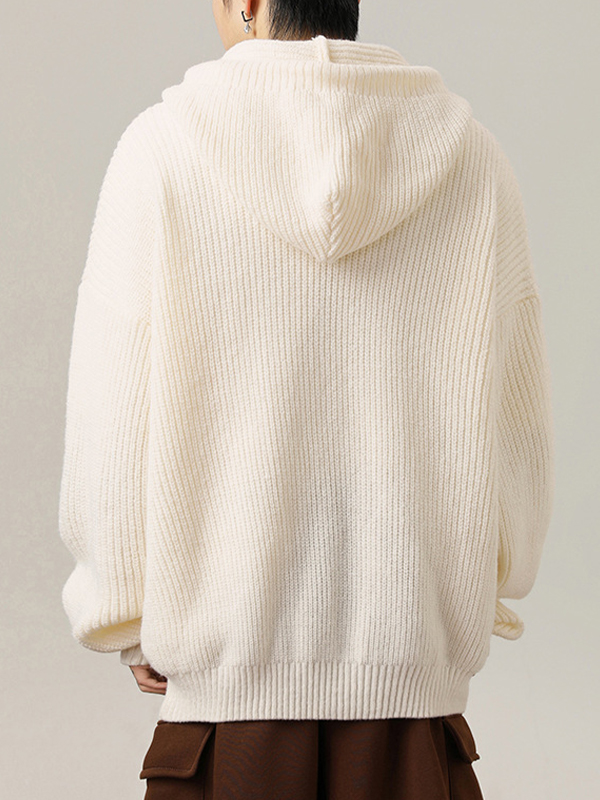 Lässiger, verstellbarer Strickpullover-1
