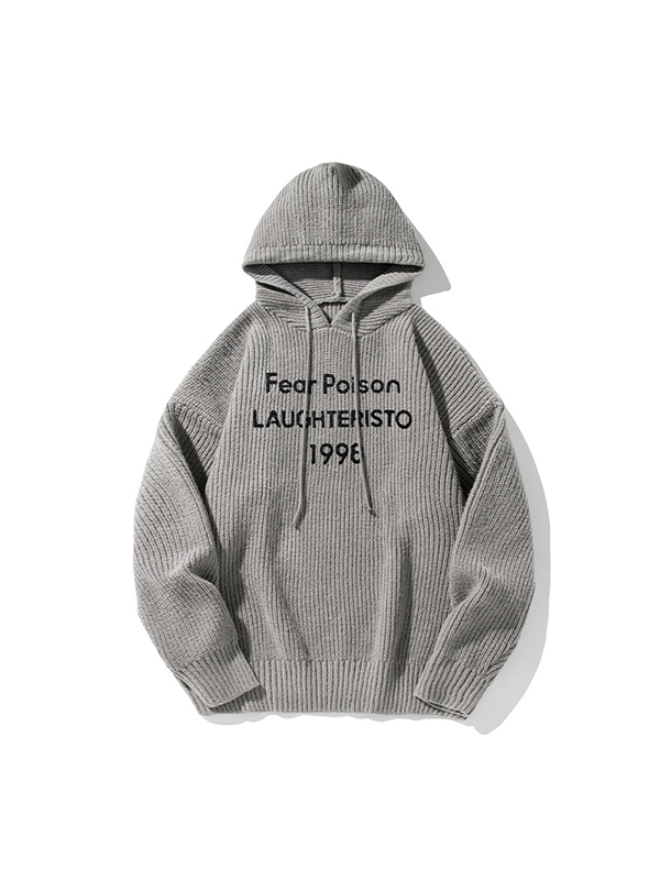 Lockerer Pullover mit japanischem Buchstaben-Print-1