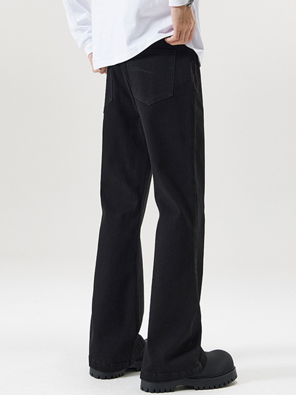 High Street – Schwarze, leicht ausgestellte, lockere Jeans „Scimitar“-1