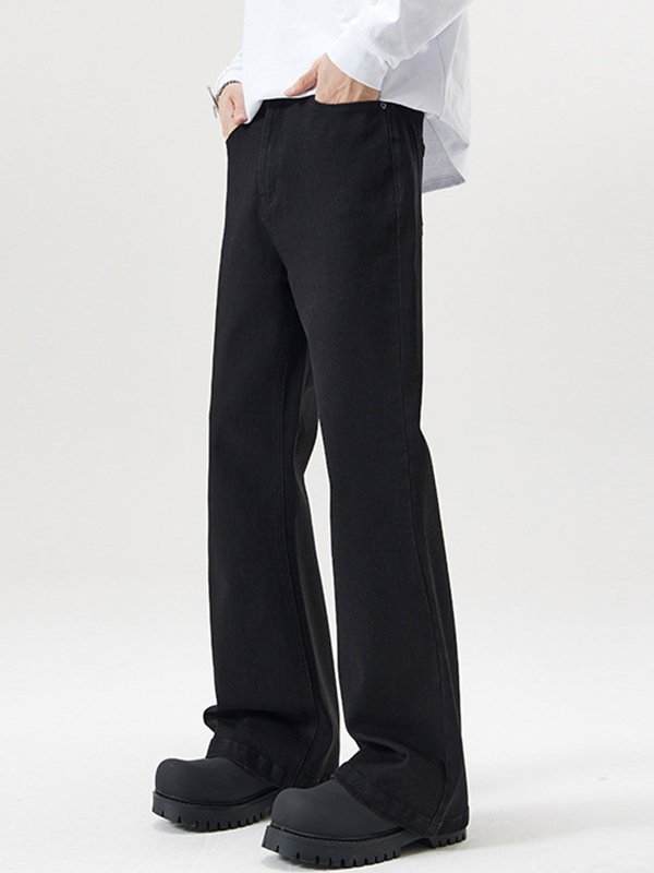 High Street – Schwarze, leicht ausgestellte, lockere Jeans „Scimitar“-2