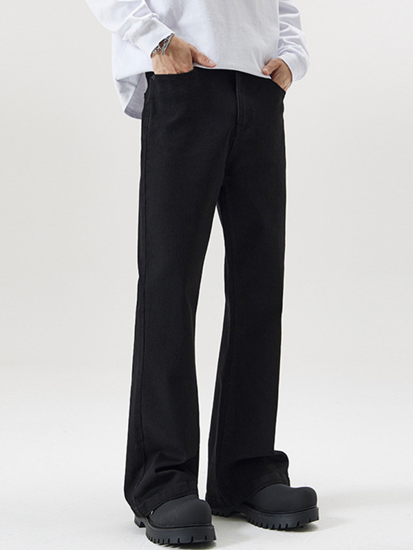 High Street – Schwarze, leicht ausgestellte, lockere Jeans „Scimitar“-3