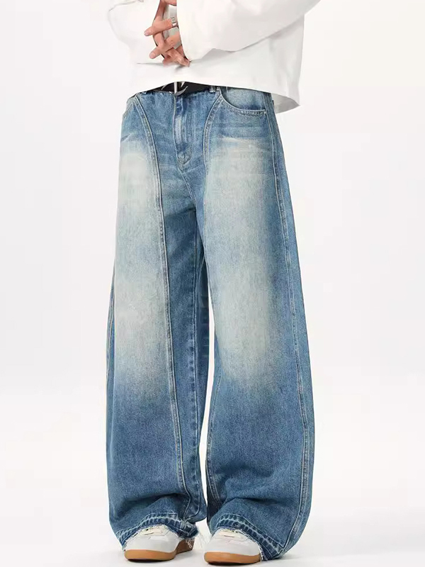 Lockere, verwaschene Machete-Jeans im dekonstruierten American Retro-Stil-3