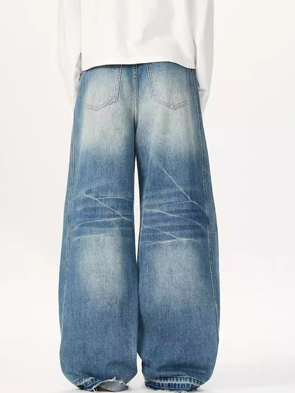 Lockere, verwaschene Machete-Jeans im dekonstruierten American Retro-Stil-4