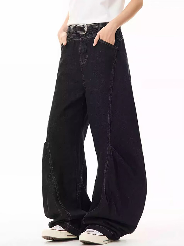 Verwaschene klassische Boyfriendjeans im Scimitar-Stil-3